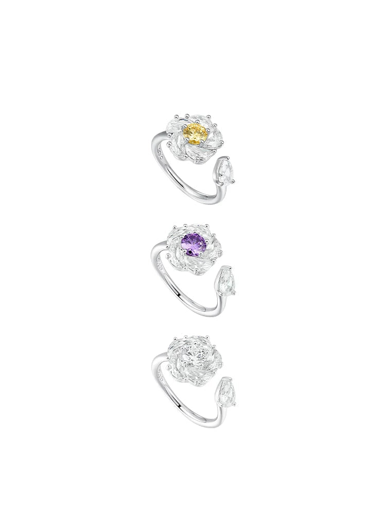 Spinning Camellia Statement Ring - view 1