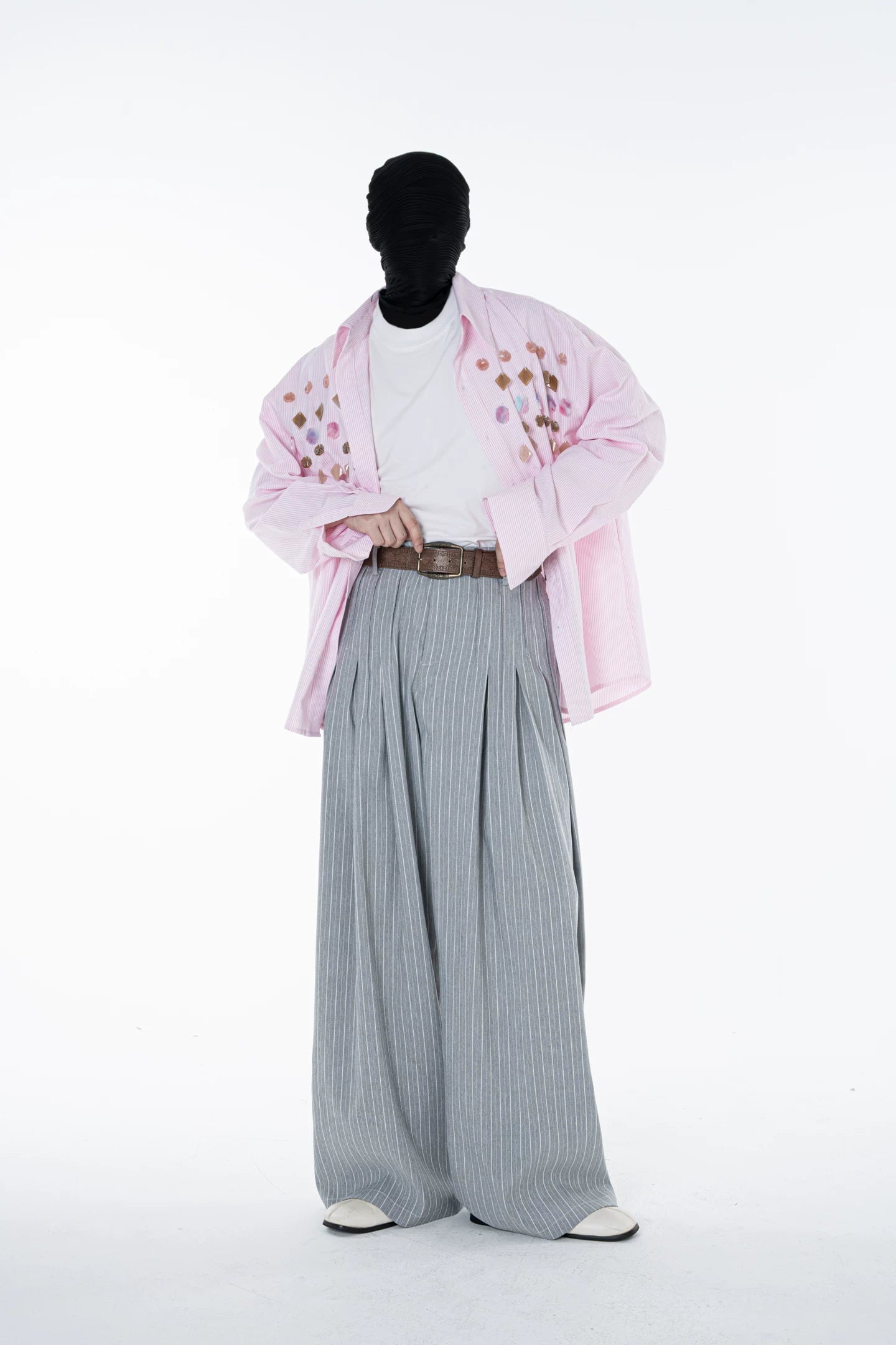 Cloudline Pleated Wide Stripe Trousers