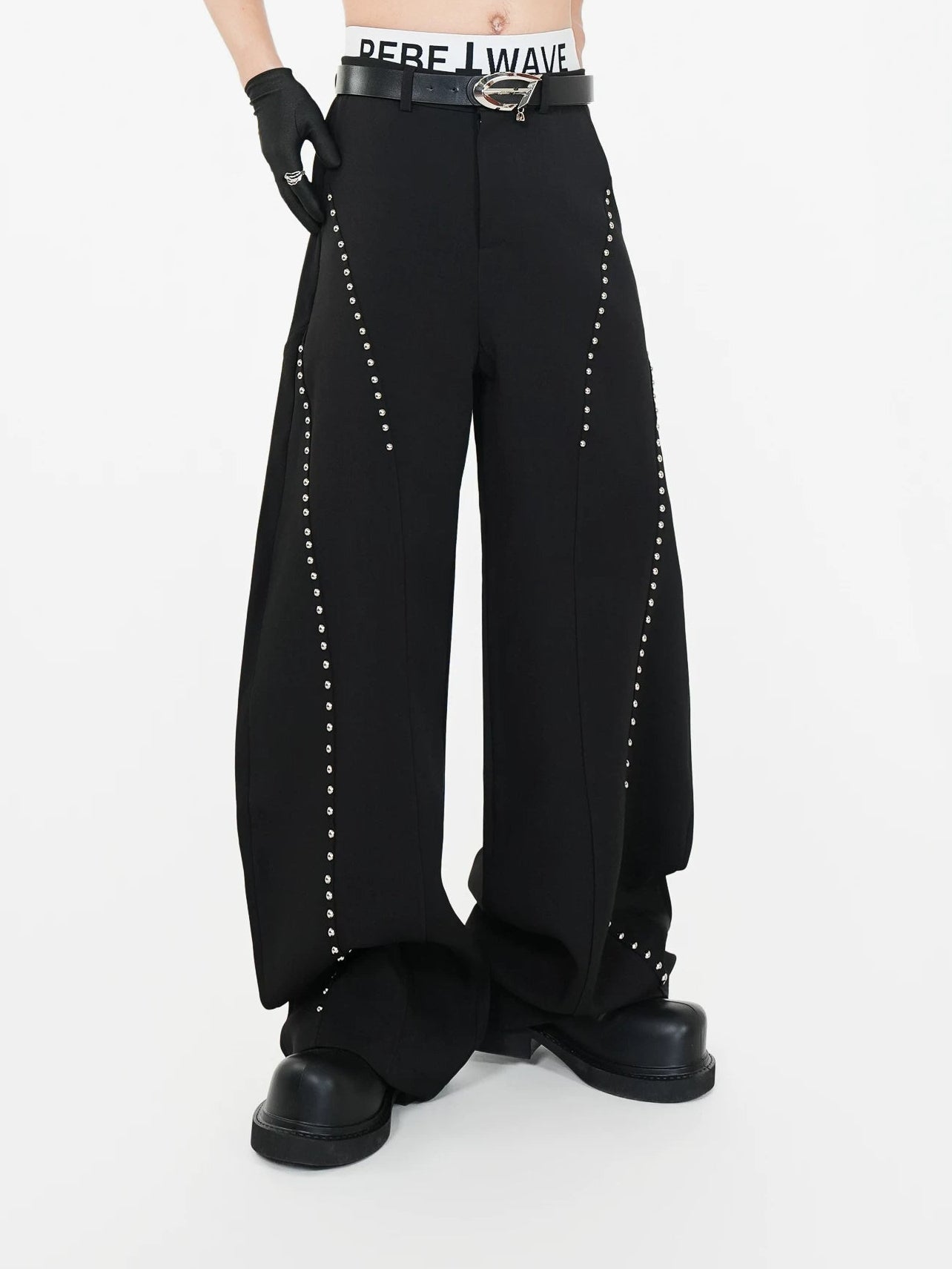 Satellite Stud Ultra‑Wide Trousers
