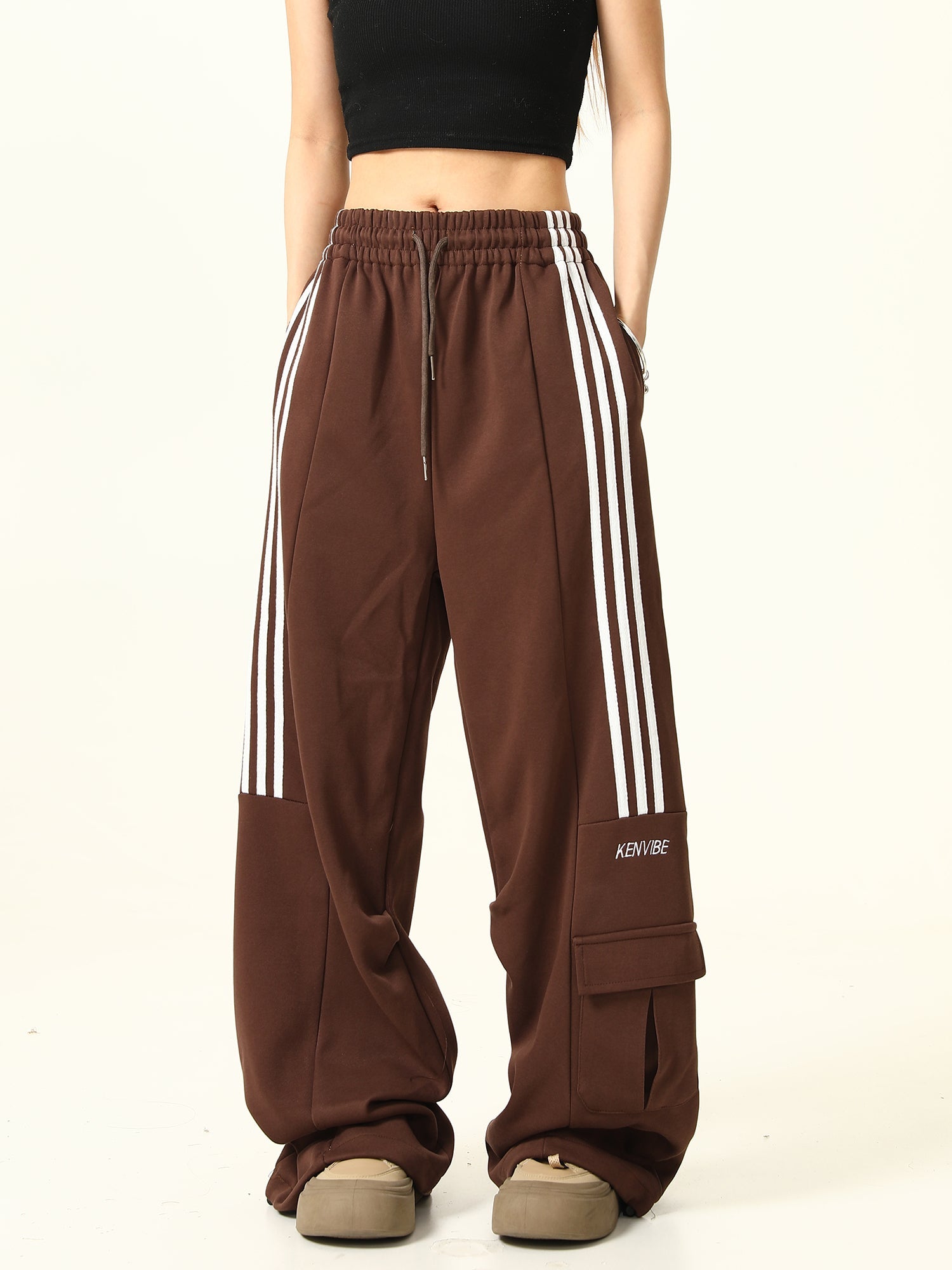 Striped Cargo Track Pants