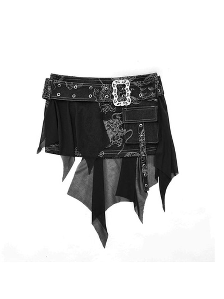 Dragon Print Mini Skirt