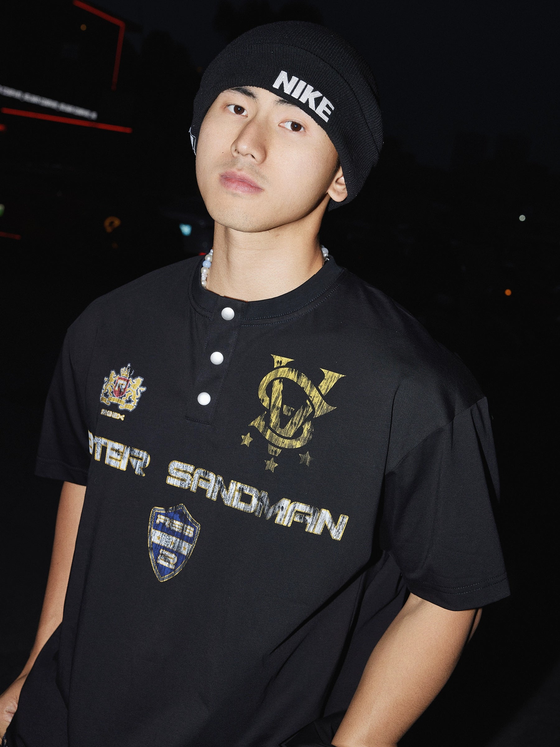 Black Graphic Rugby Street Shirt