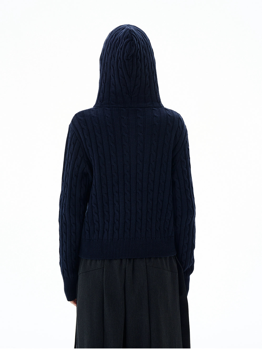 Noir Knit Zip Hoodie