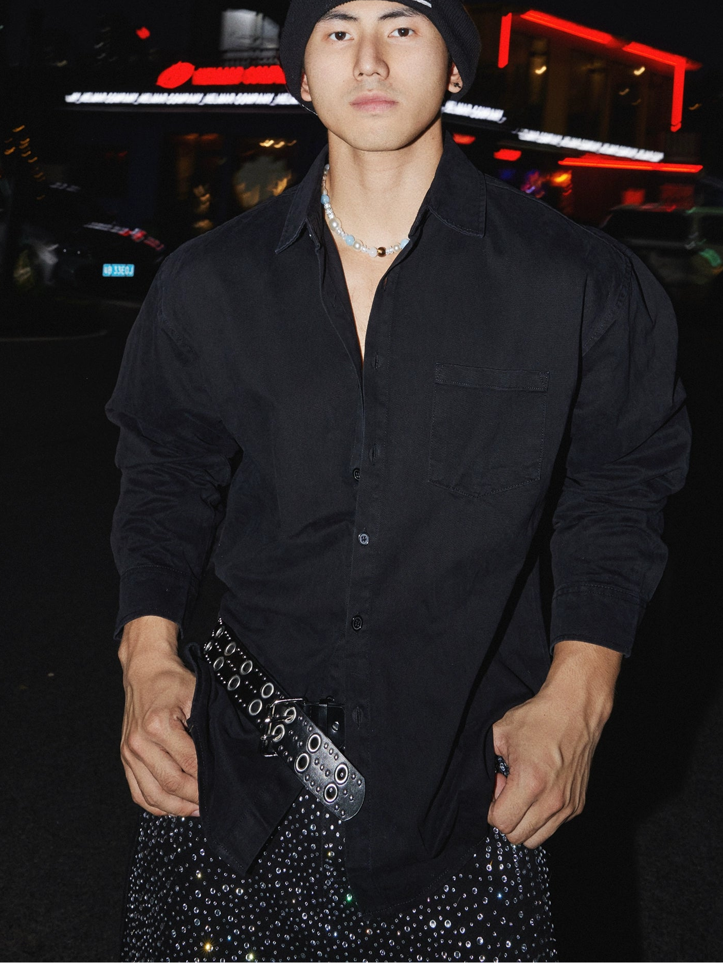 Washed Oversized Button-Up Long Sleeve Shirt