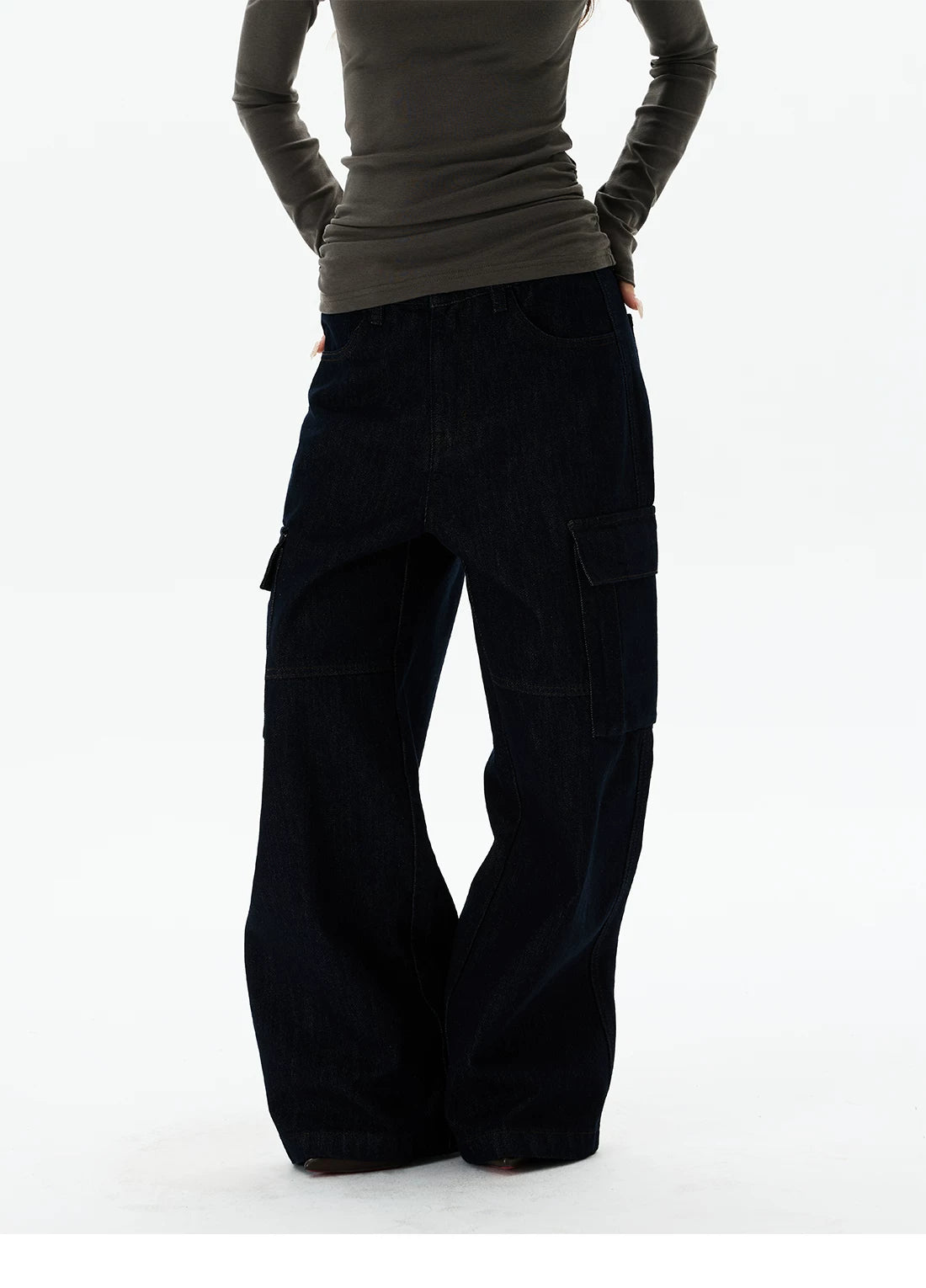 Midnight Cargo Balloon Jeans