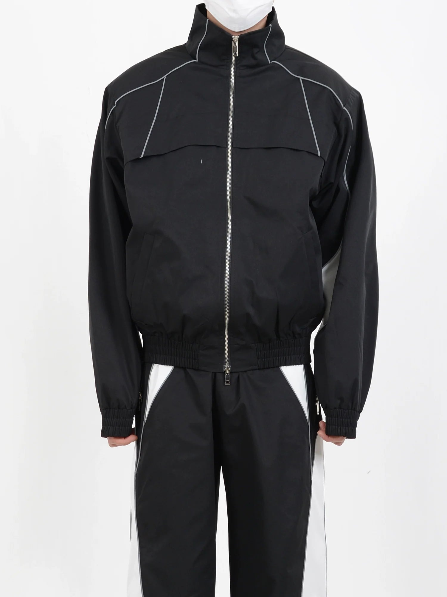 Sporty Jacket and Wide-Leg Track Pants