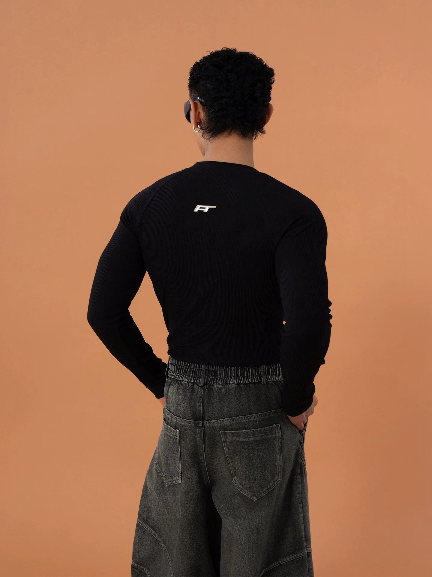 Echo Spine Ribbed Graphic Knit Top
