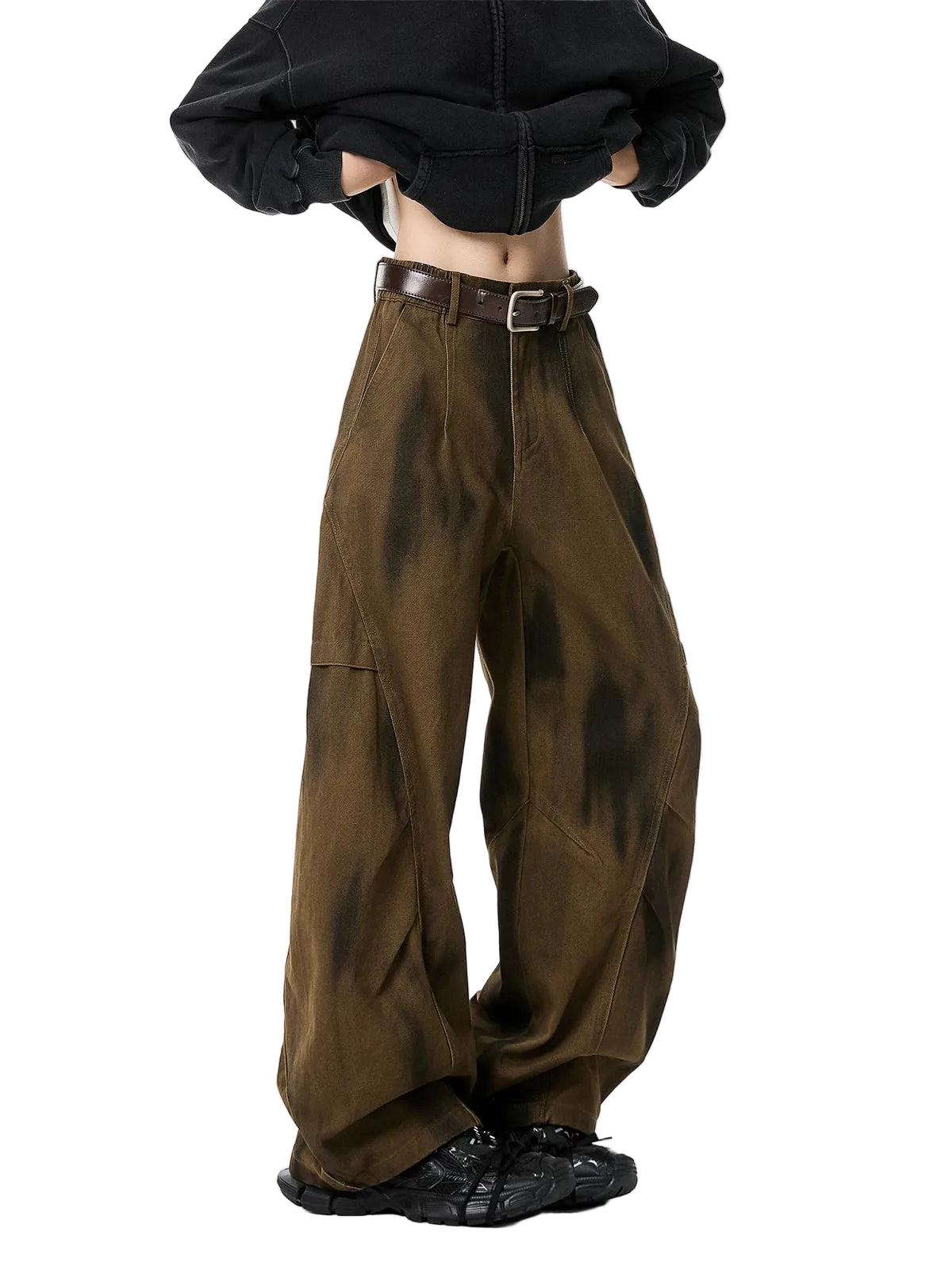 Rust Fade Utility Wide Pants