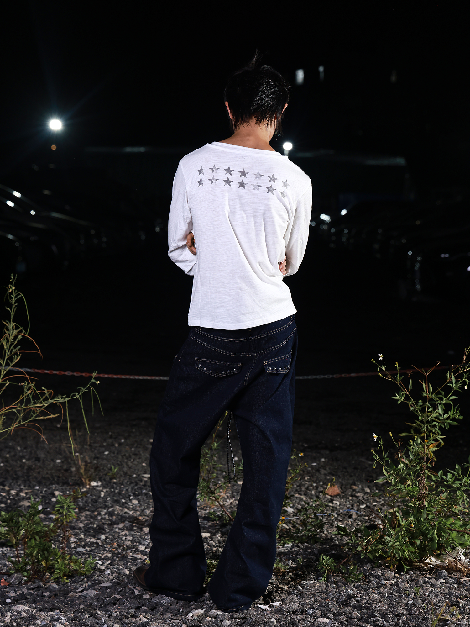 Midnight Raid Ruched Skull Longsleeve Tee