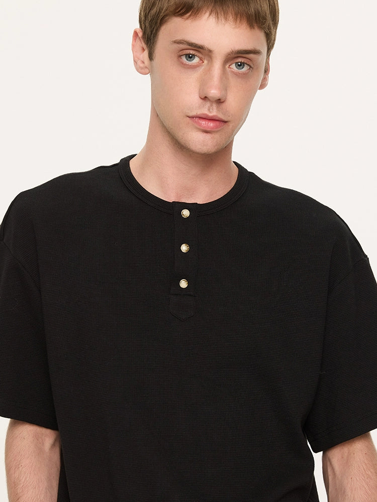 Basic Short Sleeve Henley Tee