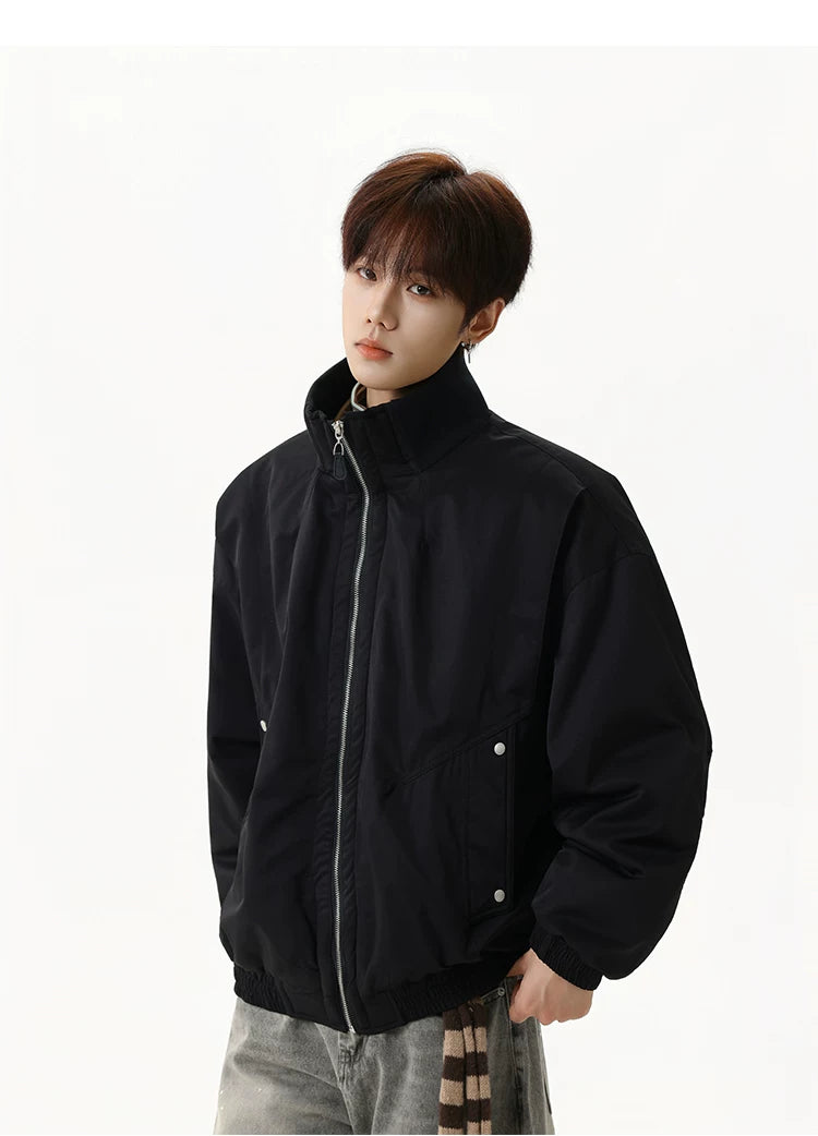 Sandstone Stand‑Collar Puffer Jacket