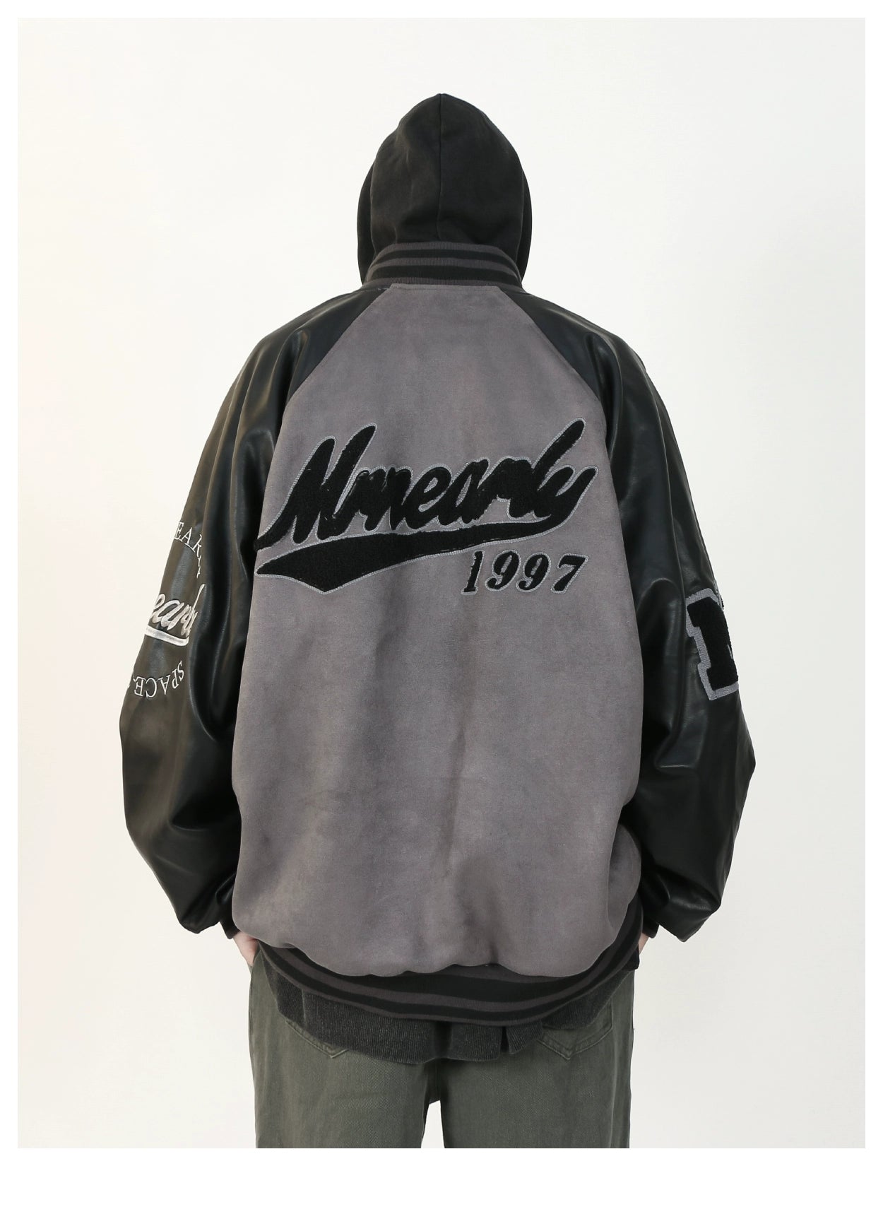 Monochrome Script Varsity Bomber Jacket