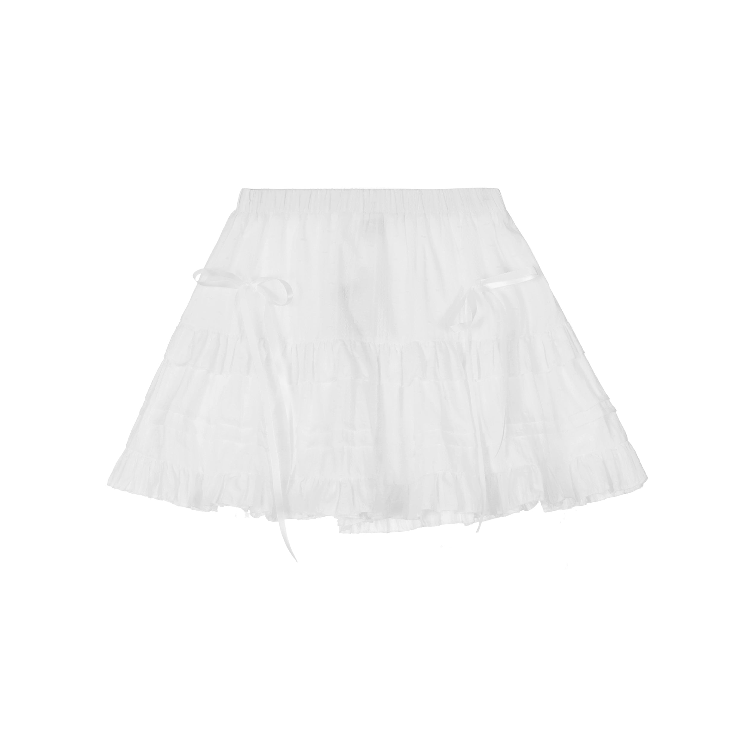 White Lace Cake Mini Skirt