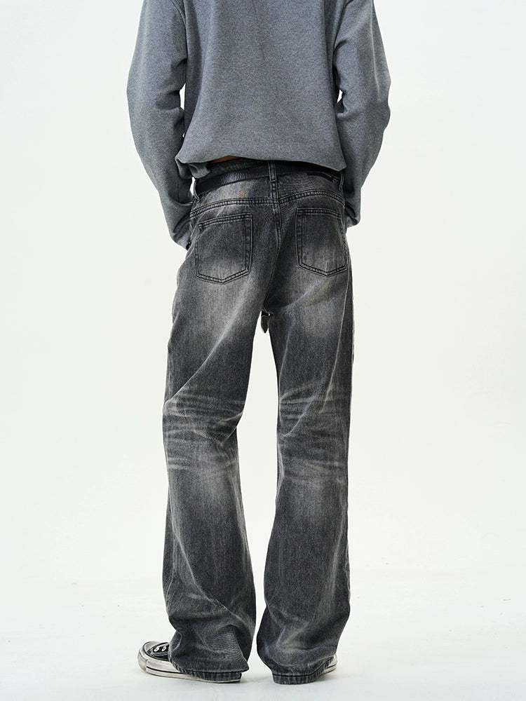 Shadow Wash Straight Leg Jeans