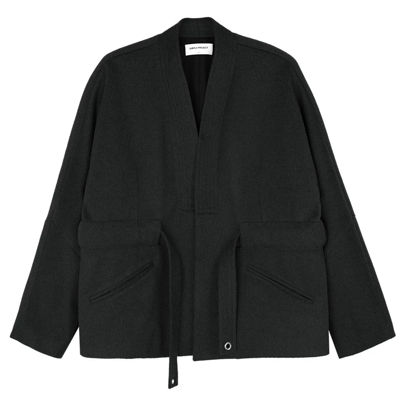 Open-Front Tie Hem Jacket