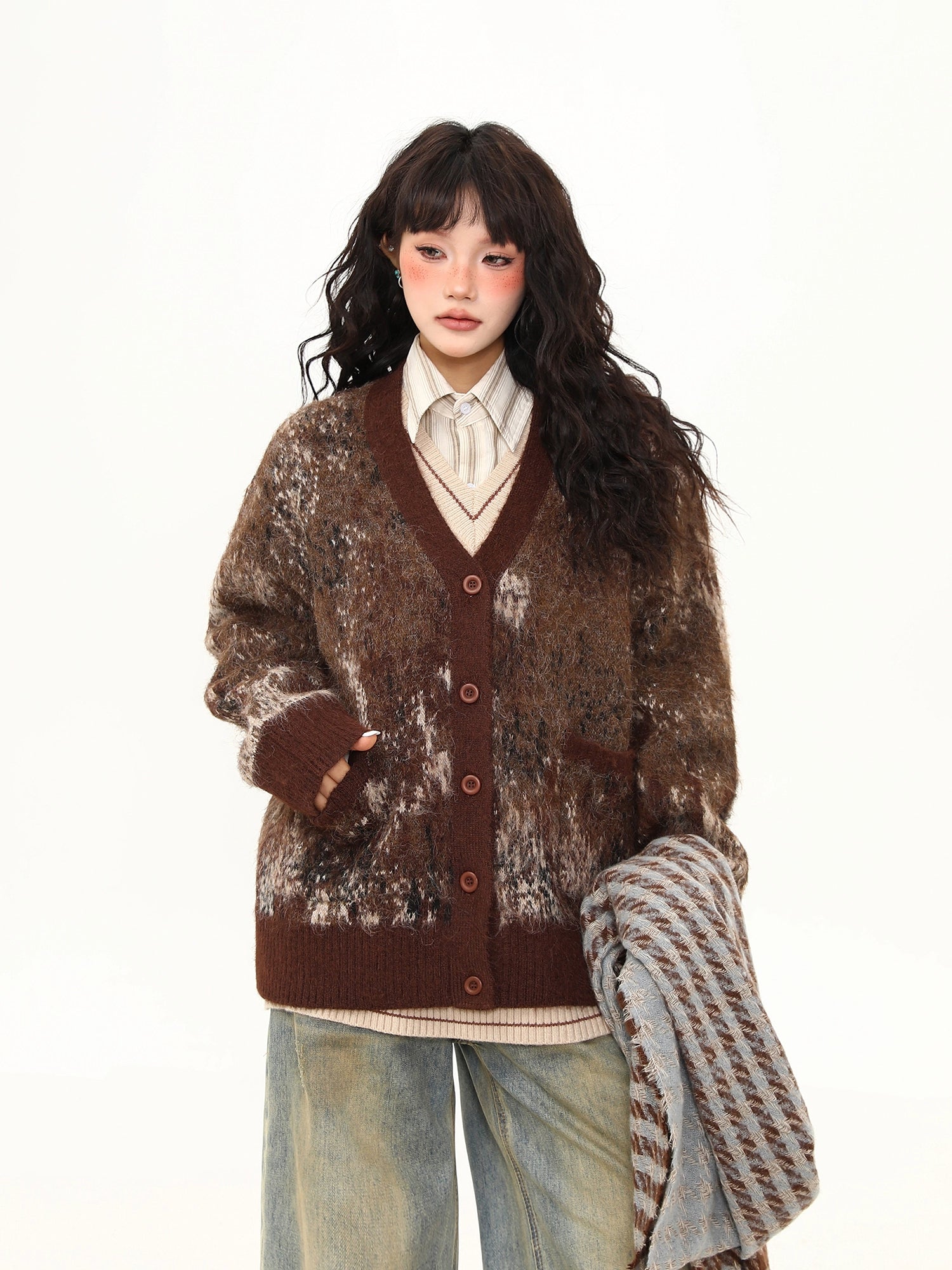 Chestnut Mocha Brushed Cardigan