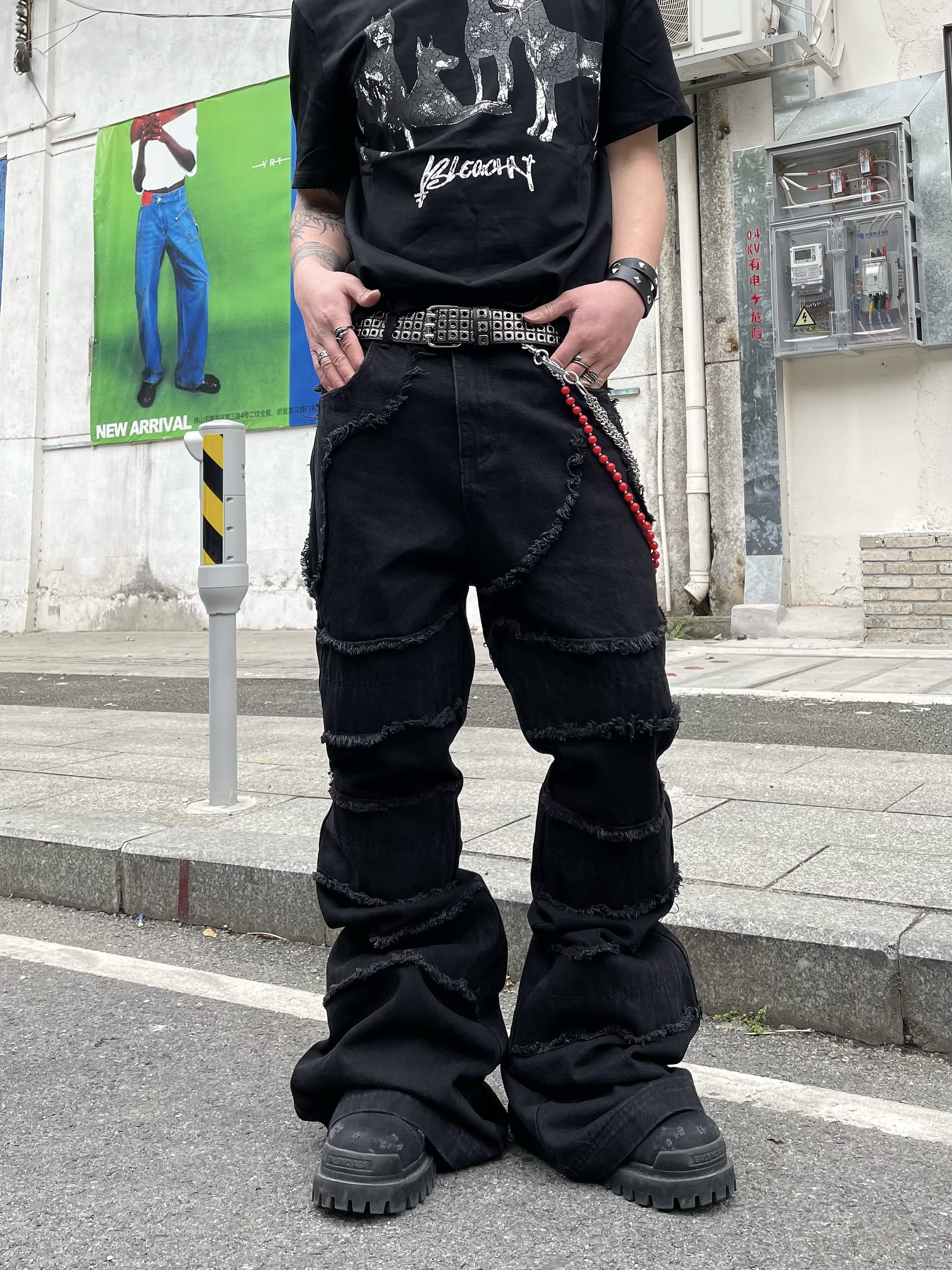 Ripped Grunge Stacked Jeans