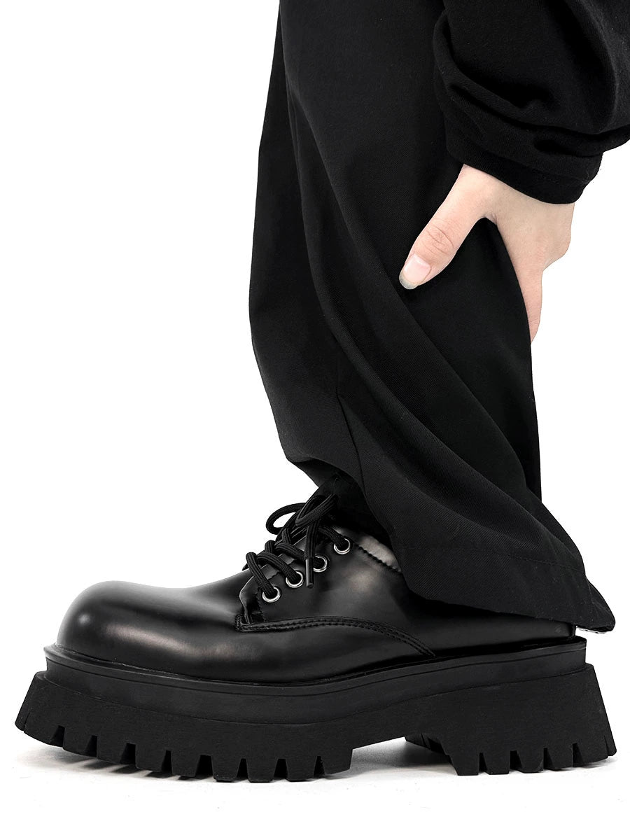 Chunky Black Robust Platform Derby Shoes