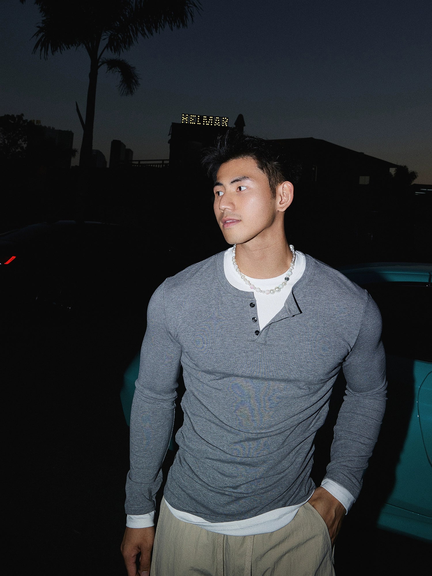 Layered Long Sleeve Henley Top