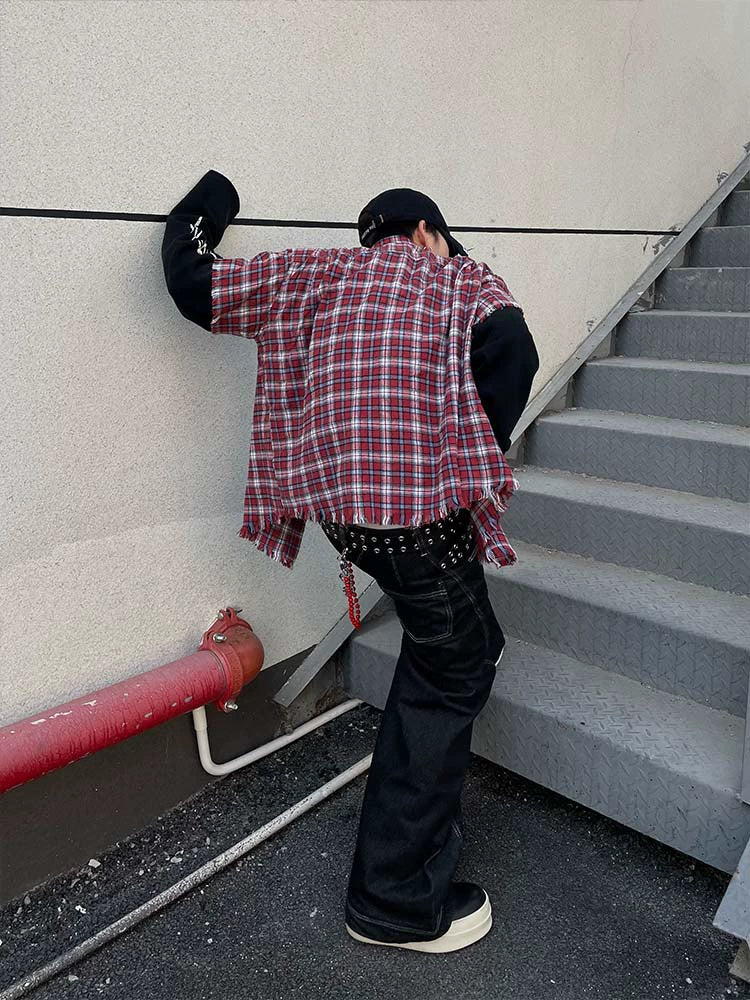 Grunge Layered Plaid Shirt