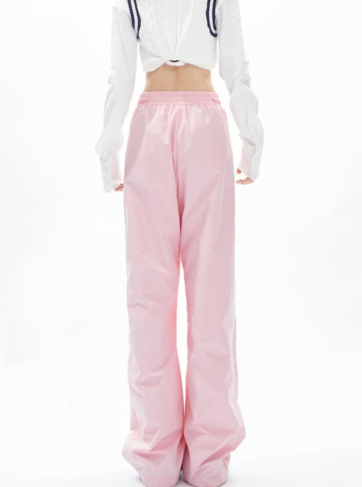 Bubblegum Breeze Drawstring Palazzo Pants