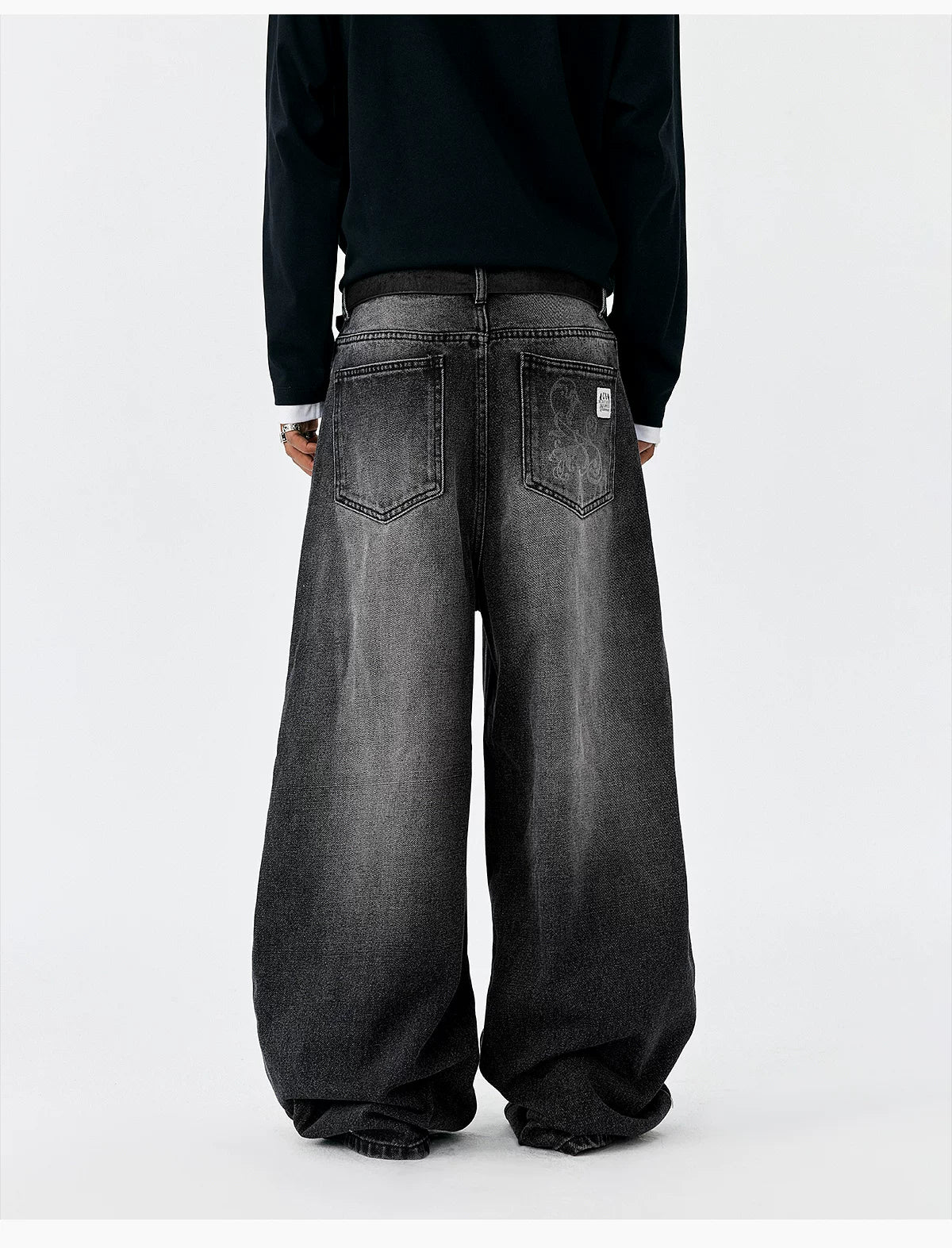Shadowfade Wide-Leg Denim Jeans