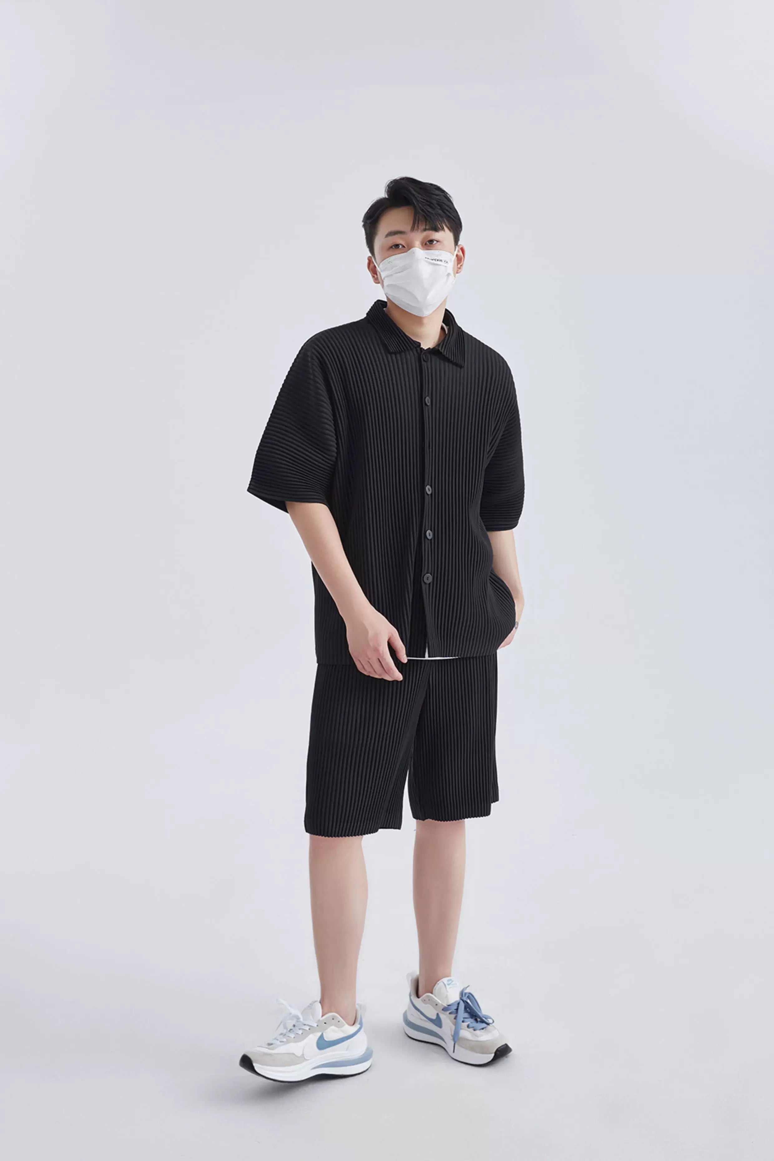 Mistfold Pleated Button Shirt