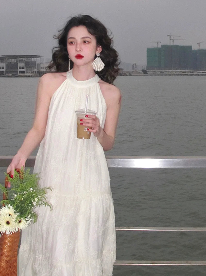 Sleeveless High Neck Maxi Dress