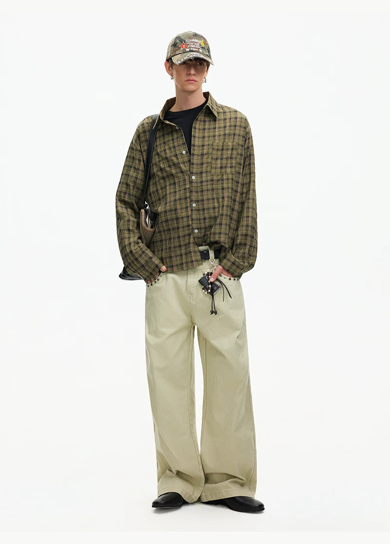 Woodland Grid Oversize Flannel Shirt