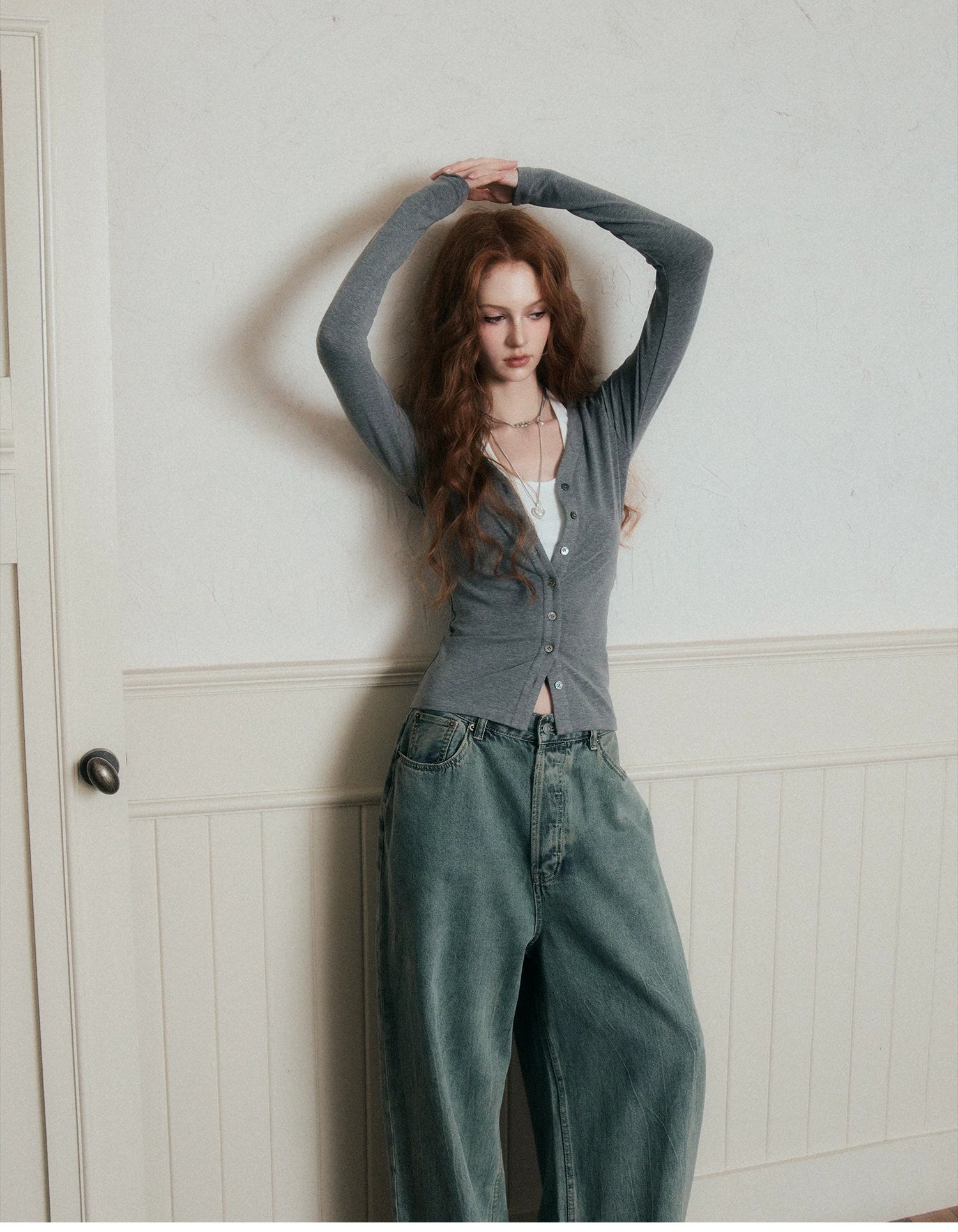 Ink Muse Ruched Cardigan Top