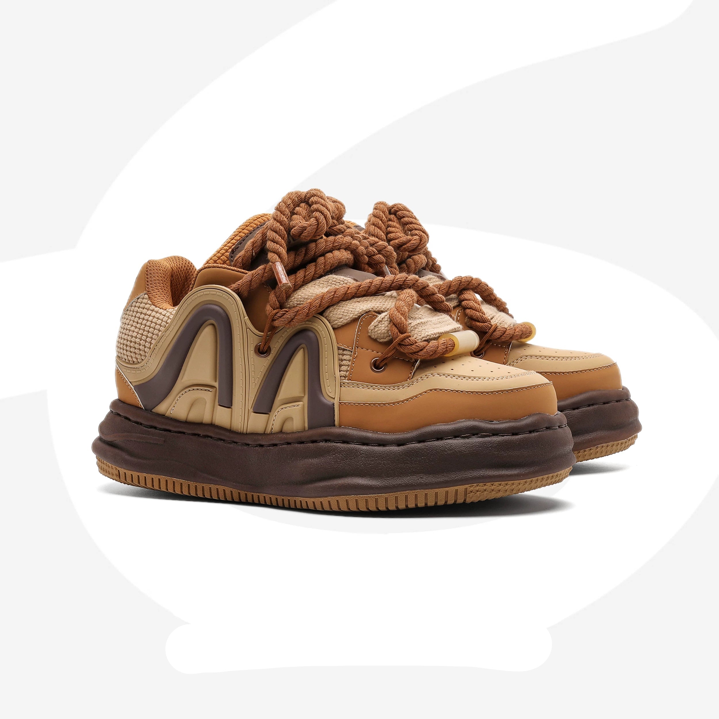 Chunky Rope Lace Thick Platform Sneakers