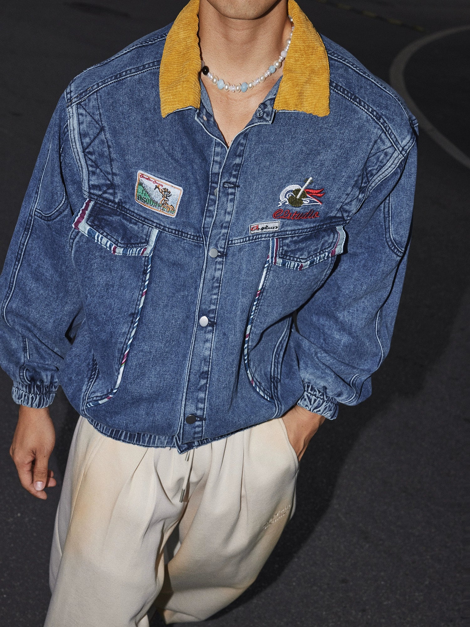 Coastal Route Patchwork Denim Jacket