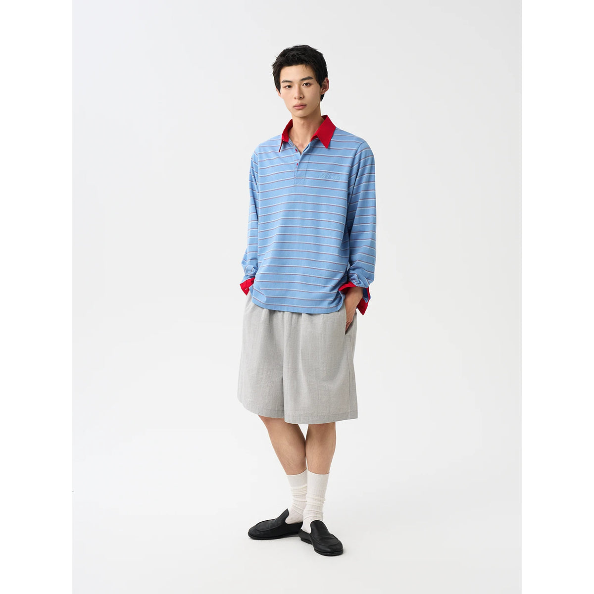 Ashbourne Striped Long-Sleeve Polo