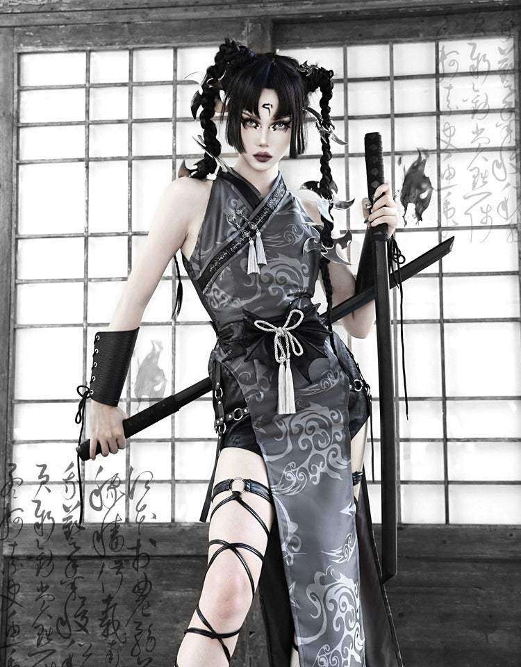 Gothic Samurai Kimono Dress