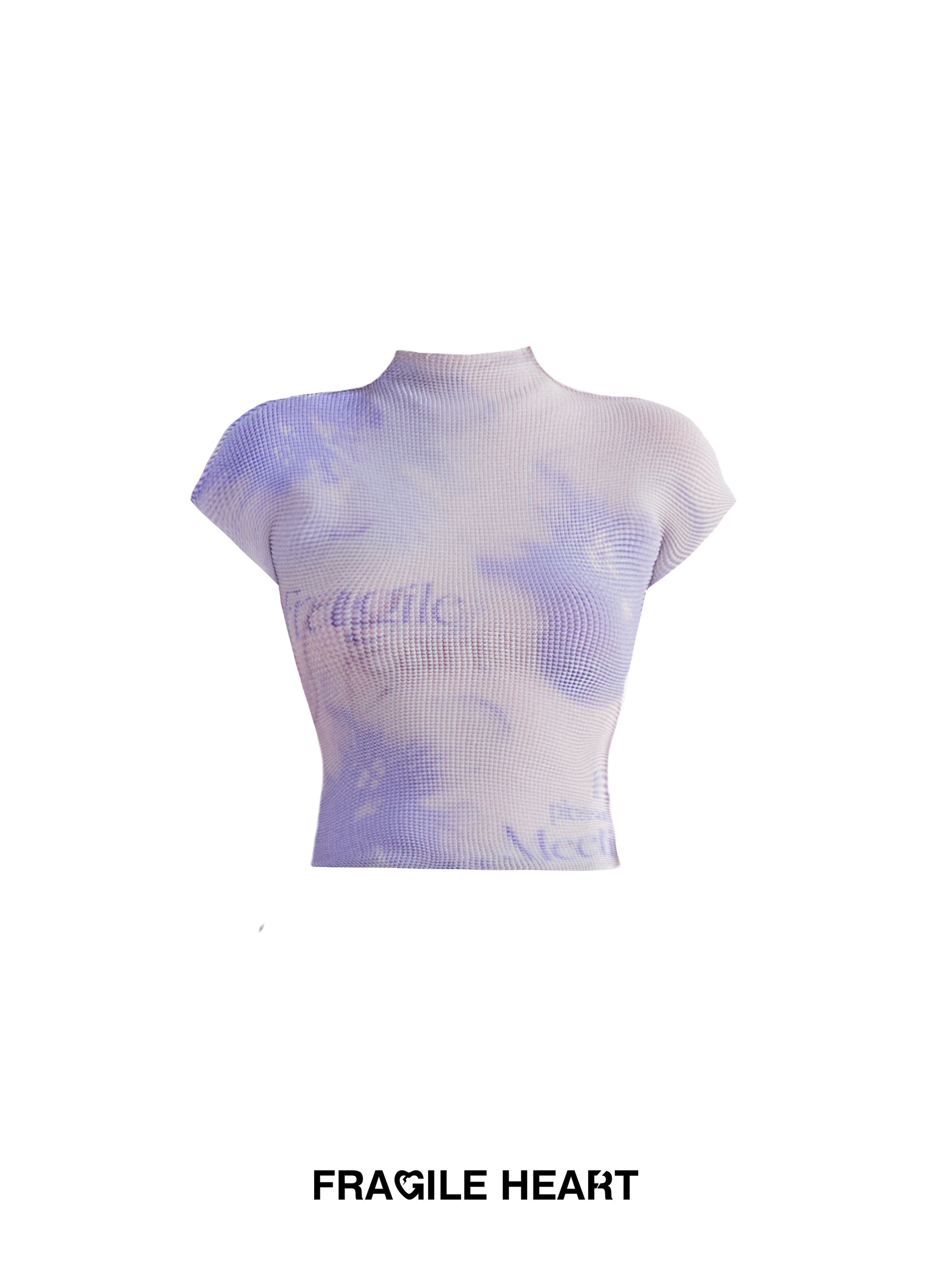 Dreamy Duo: Lavender Tie-Dye Ribbed Crop Top & Floral Watercolor Graphic Tee Set