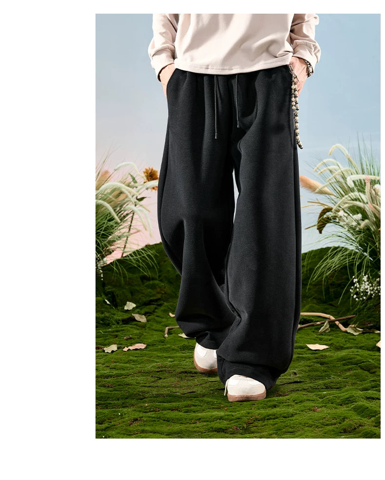 American Drawstring Relaxed Wide-Leg Sweatpants