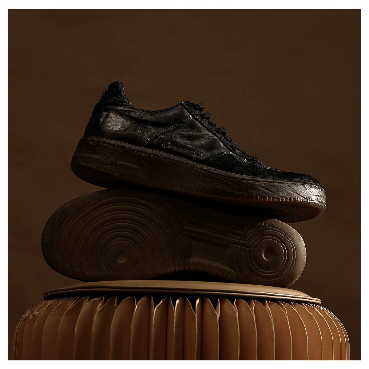 Vintage Leather Court Sneakers