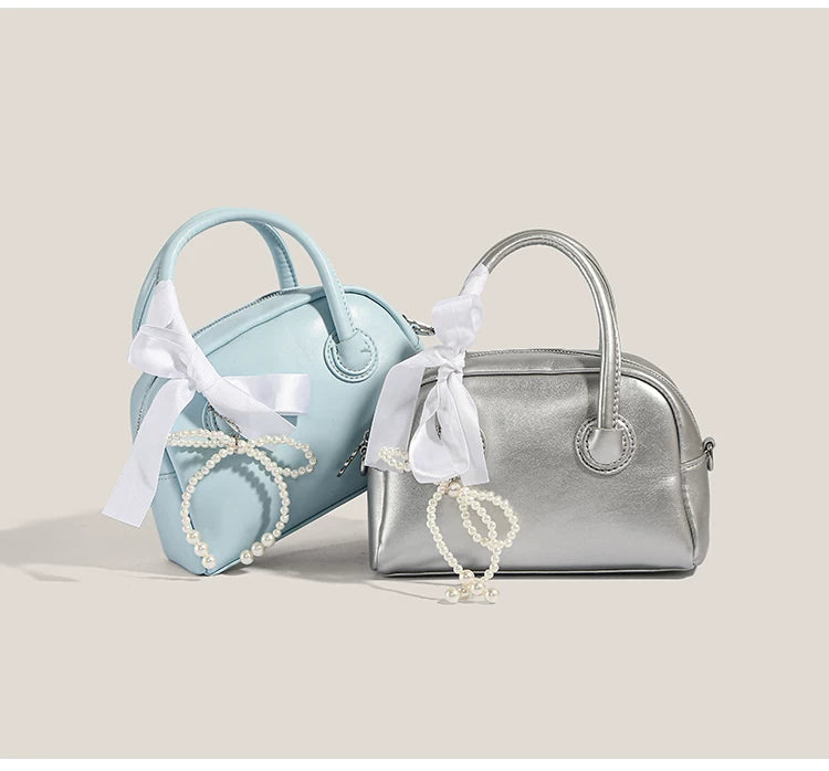 Moonlit Pearl Bow Mini Satchel