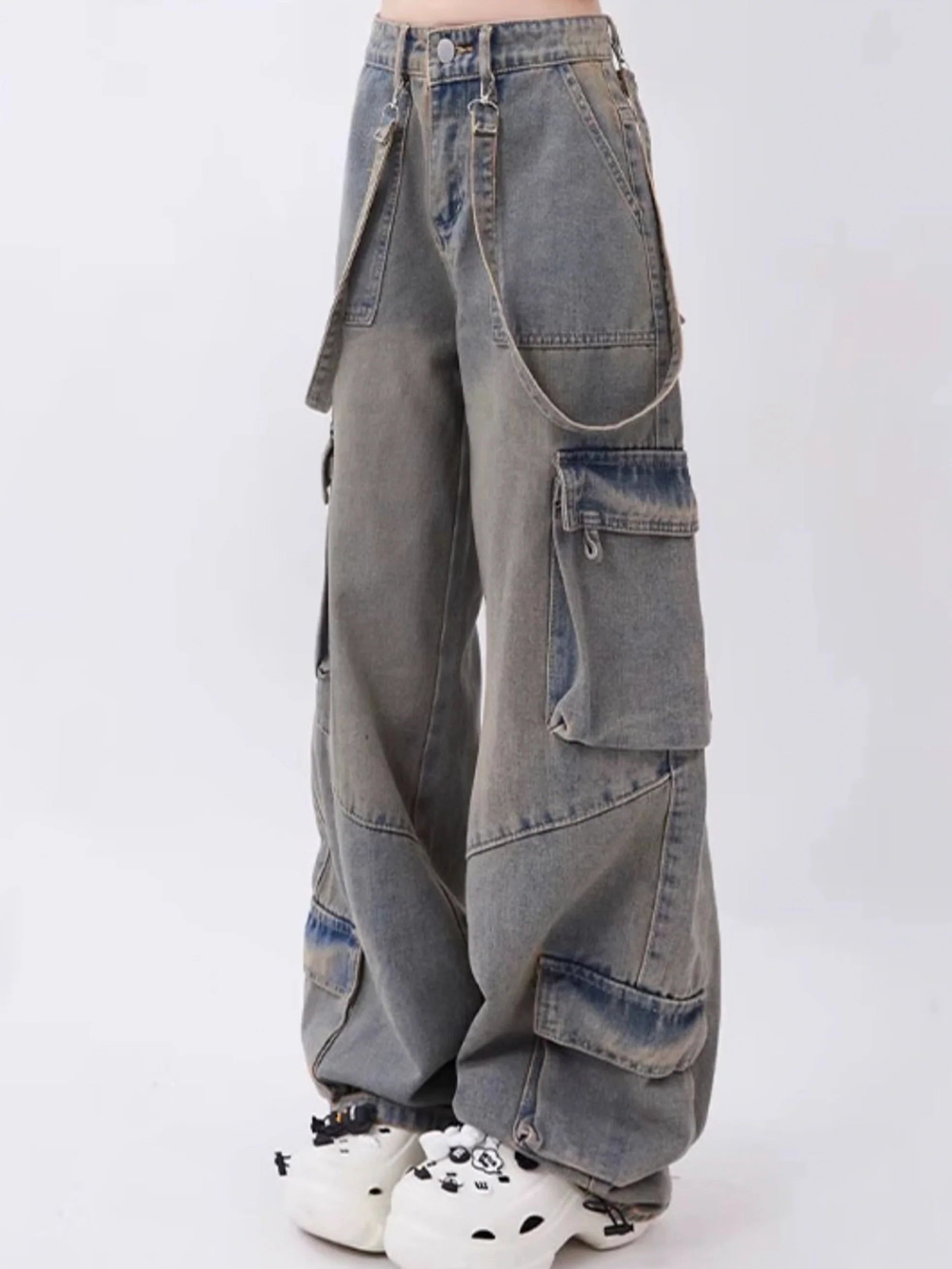 Big Pocket Design Jeans - chiclara