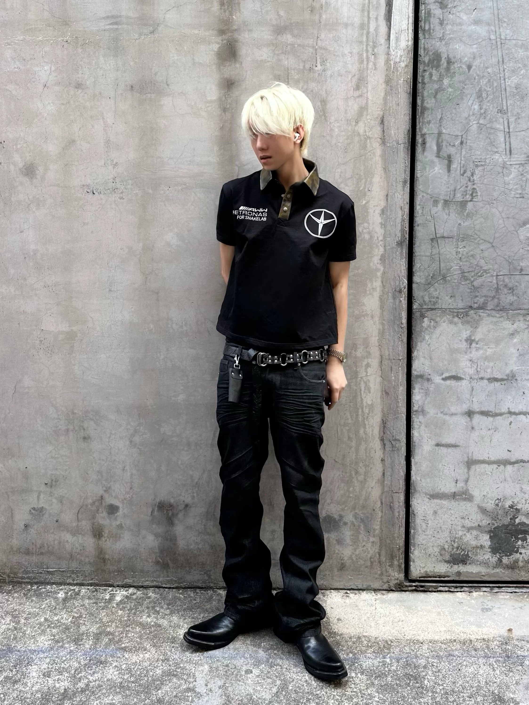 Midnight Resin Coated Straight Jeans