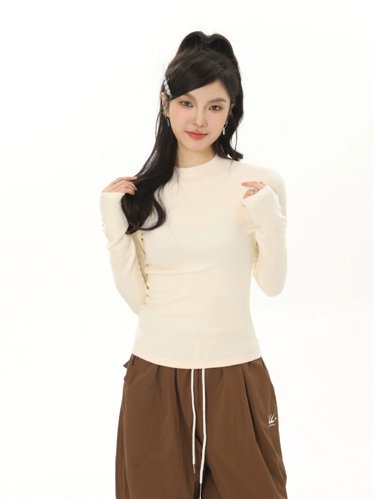 Mock Neck Fitted Base Layer Top