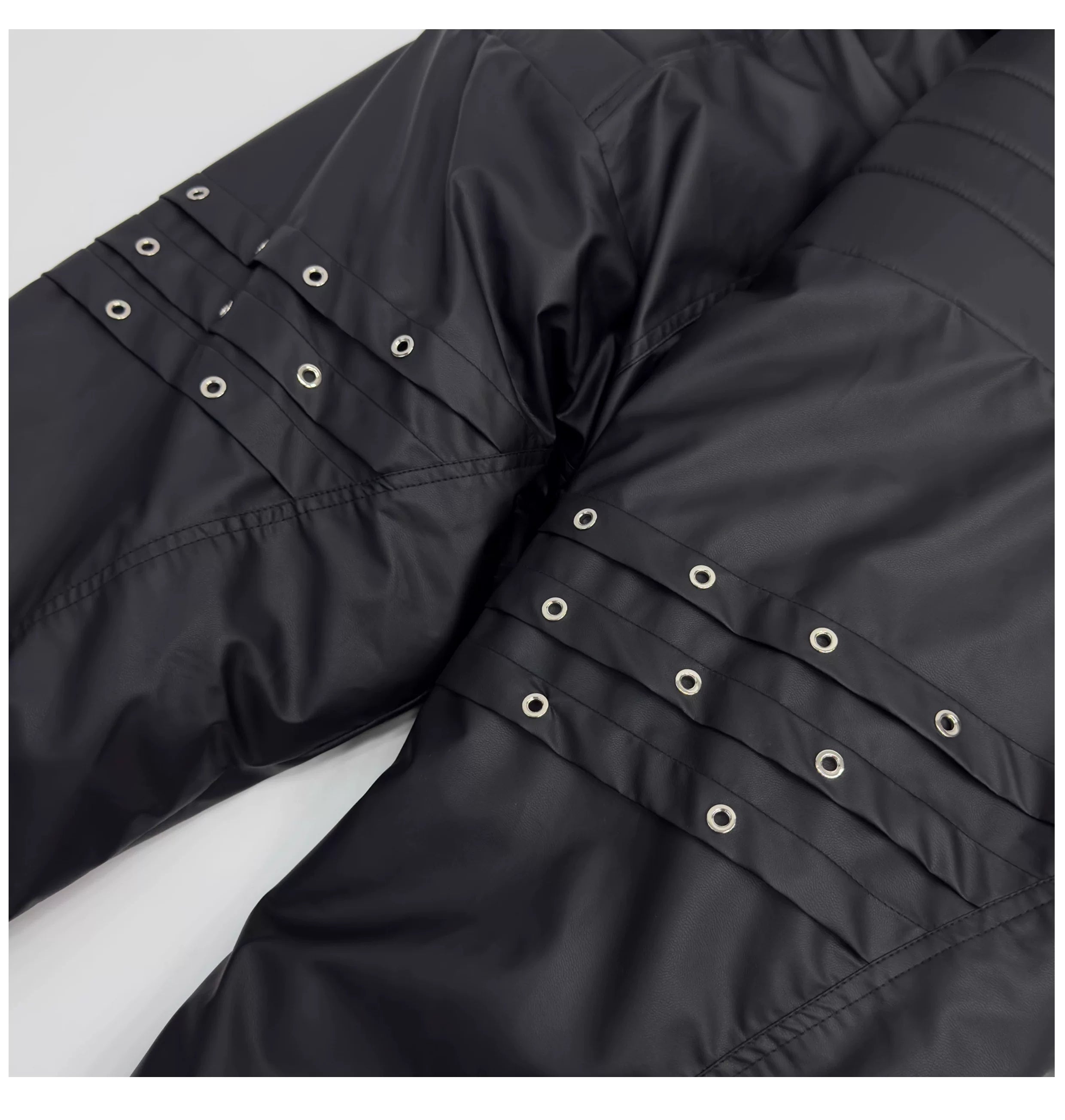 Midnight Rivet Hooded Puffer Bomber