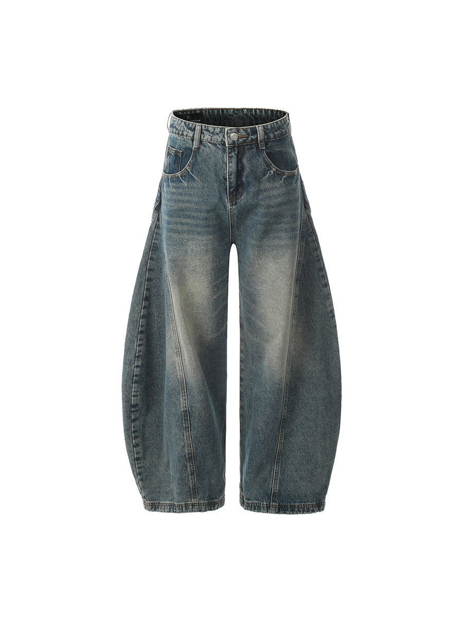 Men's Washed Wide-Leg Jeans