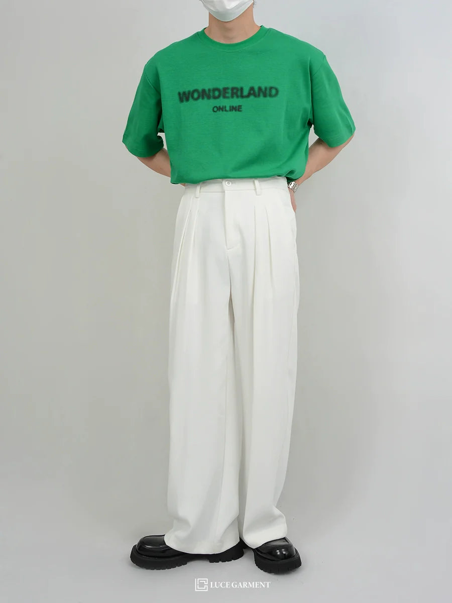 Pleated Wide-Leg Trousers