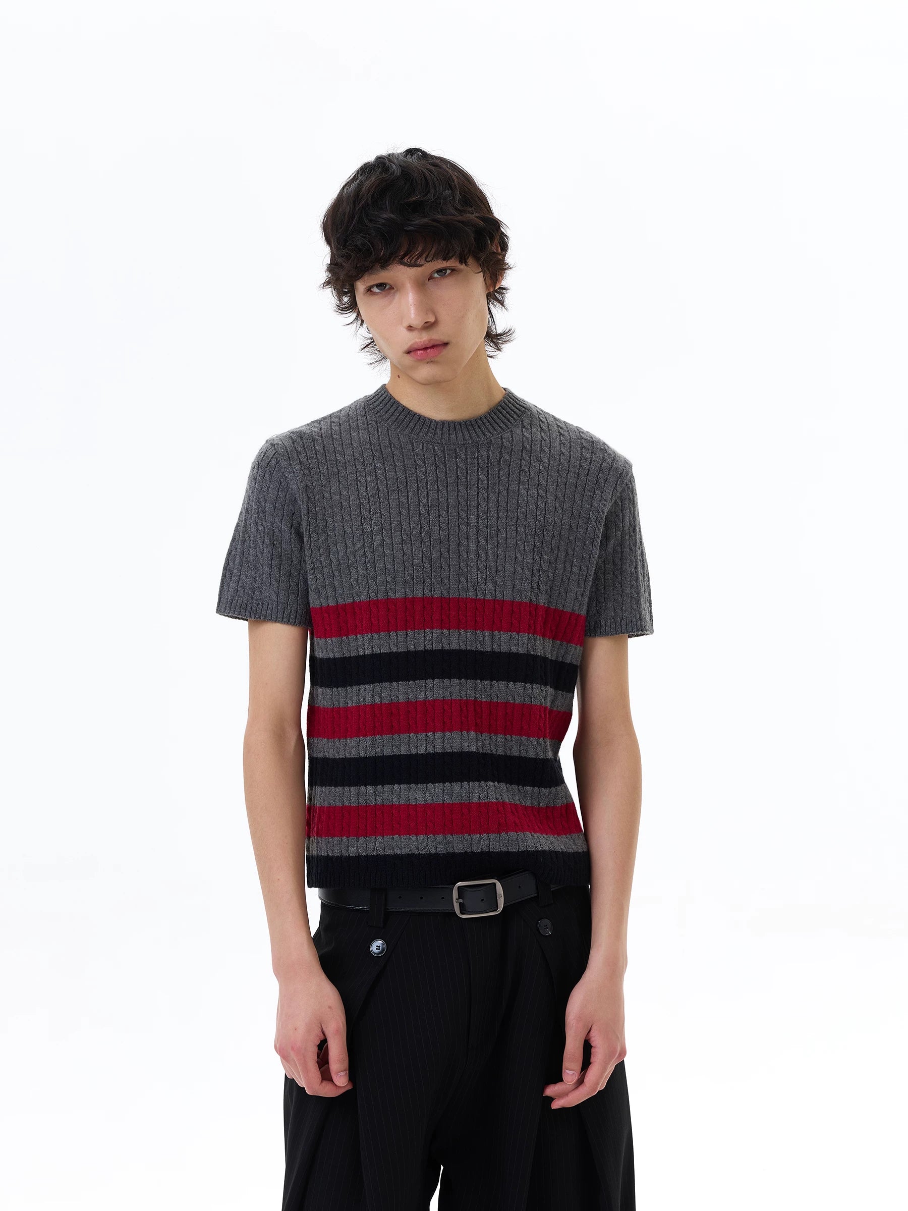 Metro Stripe Ribbed Knit Tee