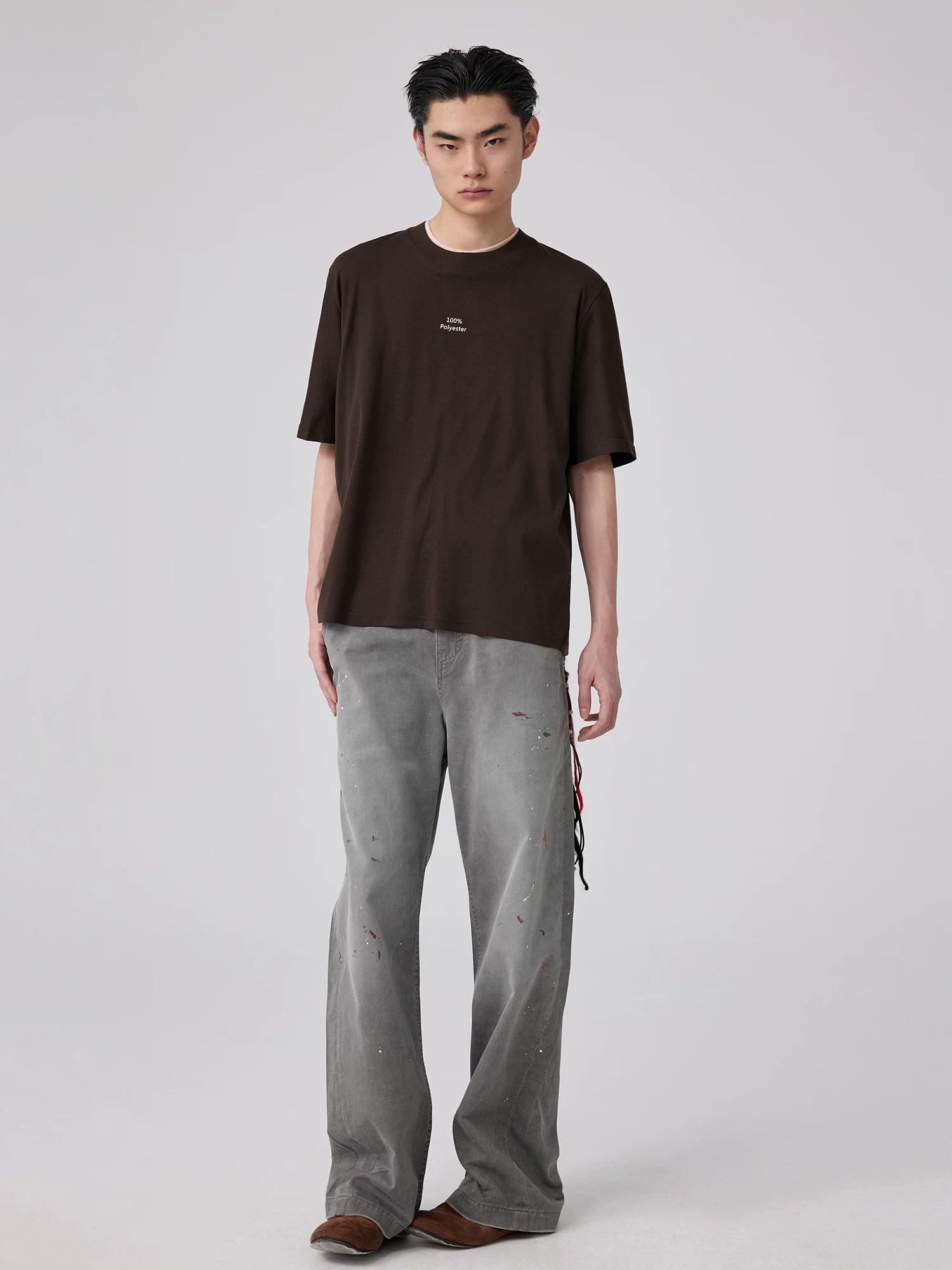 Straight-Leg Painted Pants