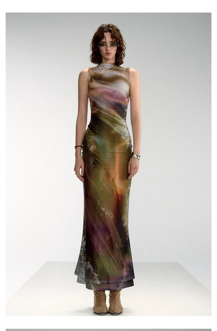 Of Akiva Abstract Print Maxi Dress