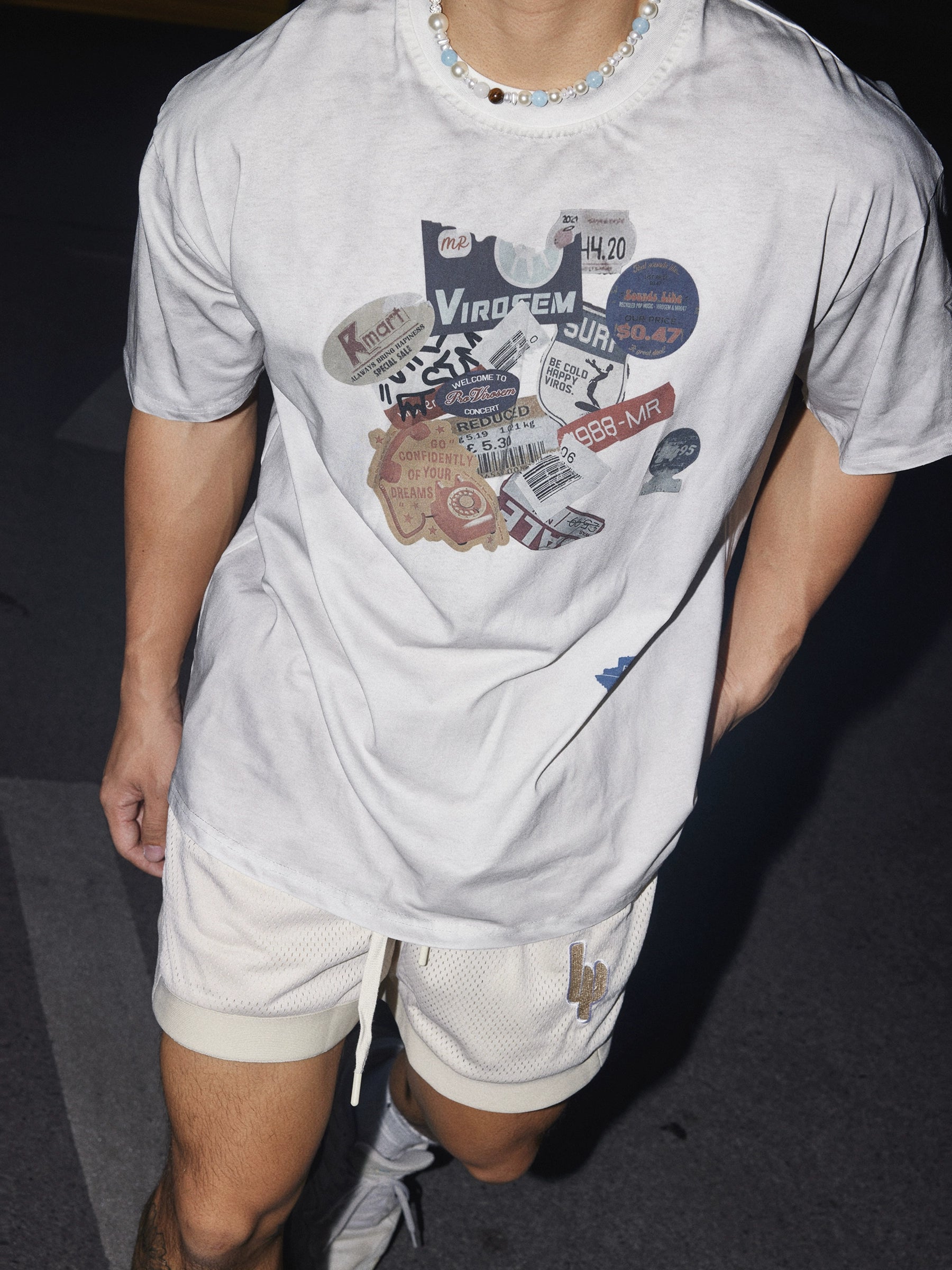 Vintage Badge Graphic White Tee