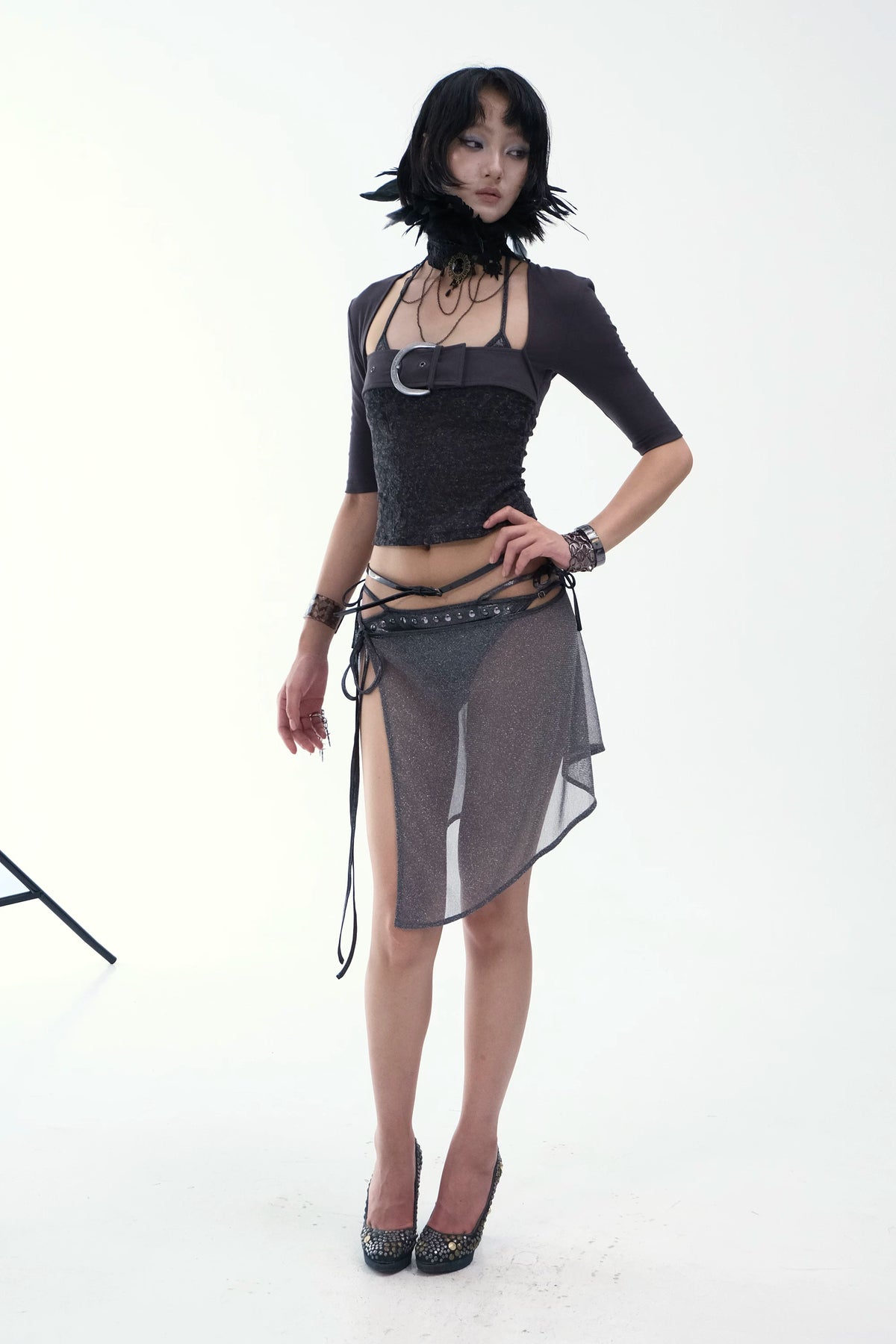 Vesper Buckle Lace Corset Top