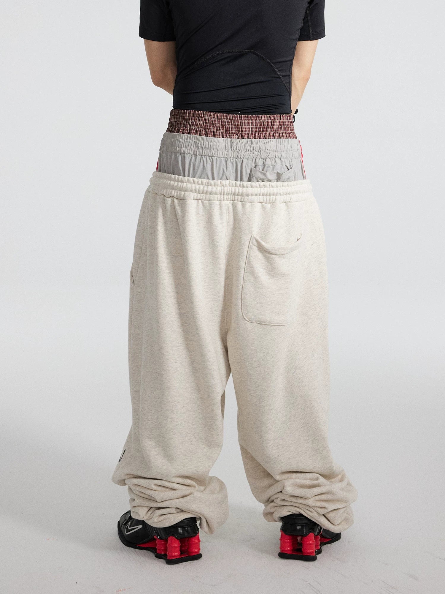 Union Stack Triple-Waist Track Flares